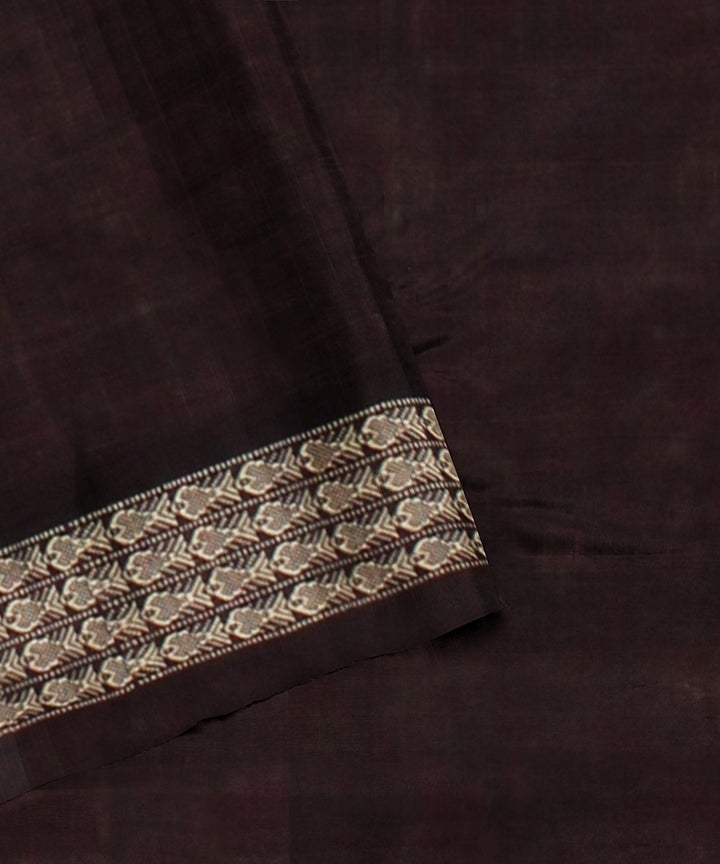 Grey deep maroon cotton handloom sambalpuri saree