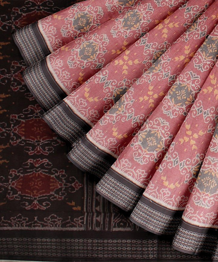 Pink blue cotton handloom sambalpuri saree