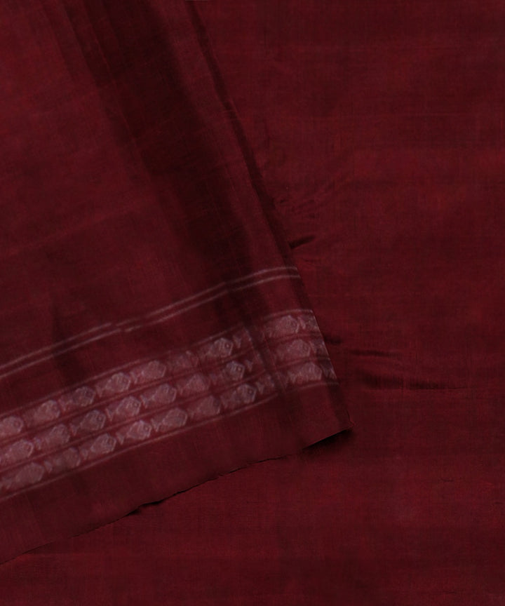 Multicolor maroon cotton handloom sambalpuri saree