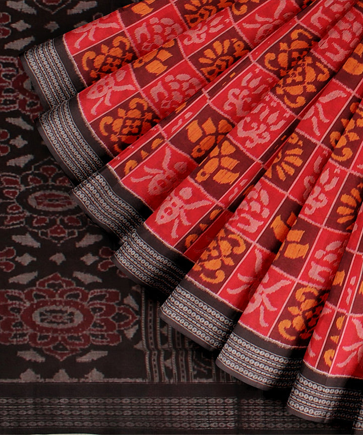 Multicolor black cotton handloom sambalpuri saree