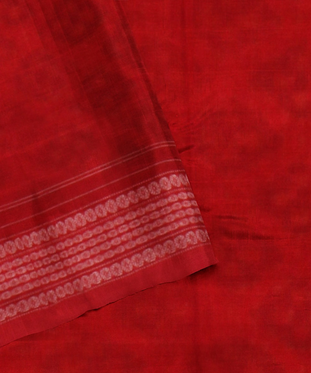 Red maroon cotton handloom sambalpuri saree