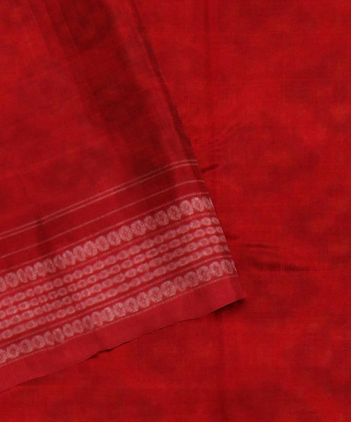 Red maroon cotton handloom sambalpuri saree