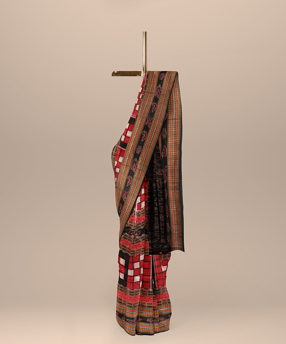 Red black cotton handloom sambalpuri bichitrapuri saree