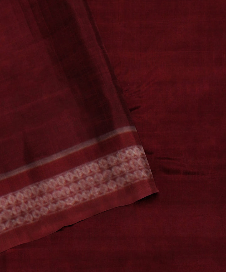 Deep green maroon cotton handloom sambalpuri saree