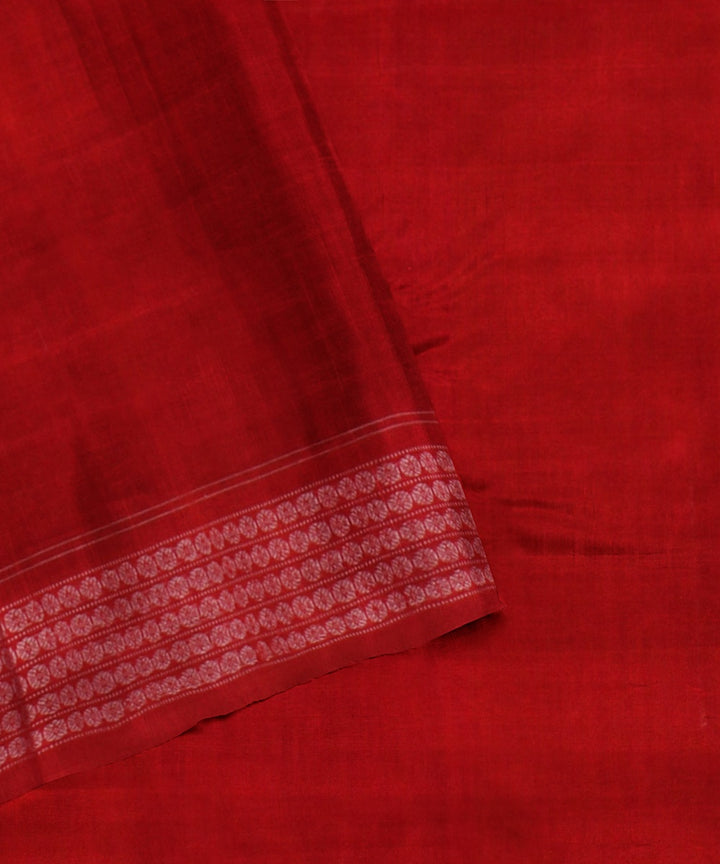 Maroon red sambalpuri handloom cotton saree