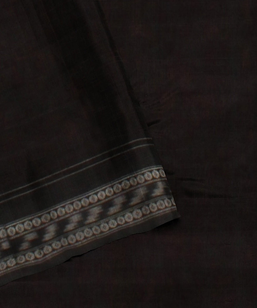 Maroon black cotton handloom sambalpuri saree