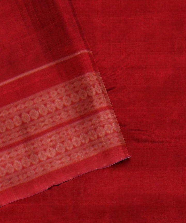 Deep maroon red cotton handloom sambalpuri saree