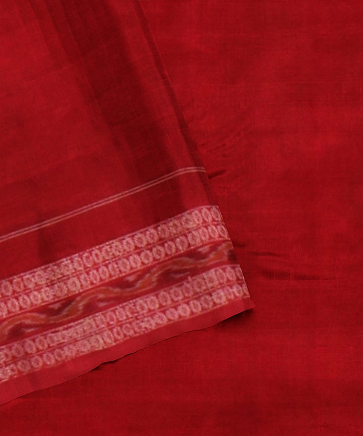 Maroon red handloom cotton sambalpuri saree