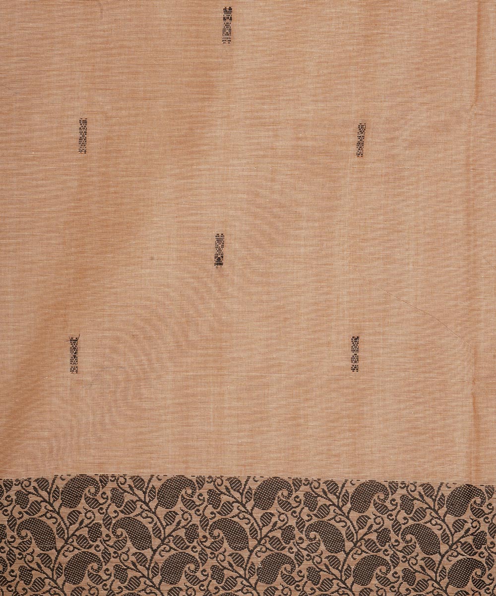 Beige black border cotton venkatagiri handloom saree