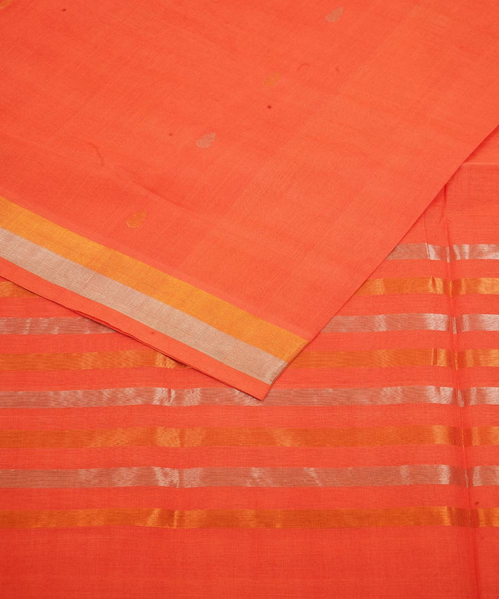 Orange cotton venkatagiri handwoven saree