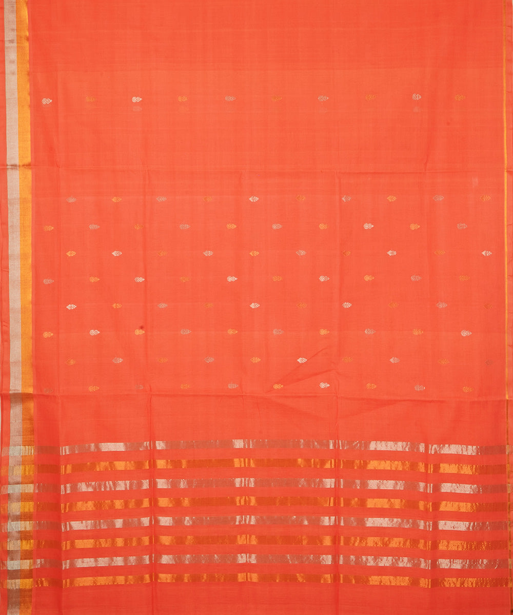 Orange cotton venkatagiri handwoven saree