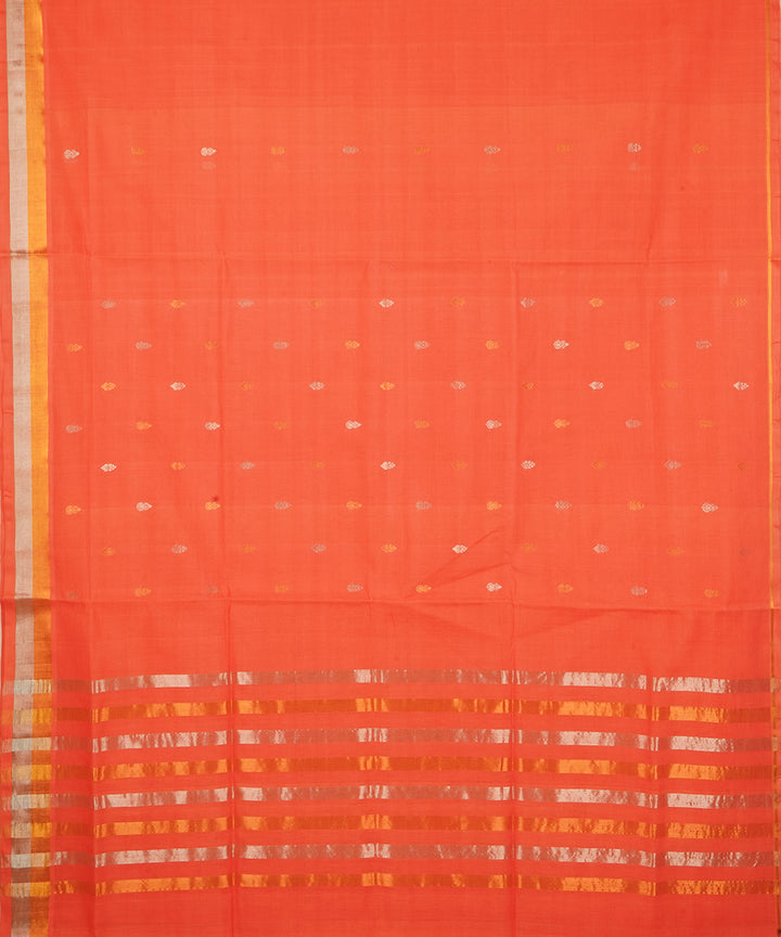 Orange cotton venkatagiri handwoven saree
