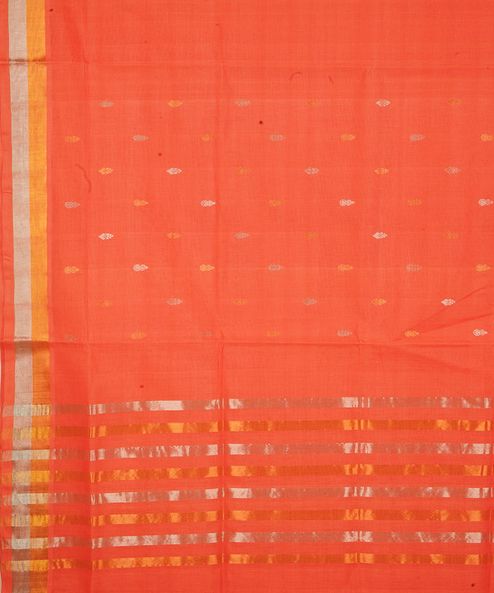 Orange cotton venkatagiri handwoven saree