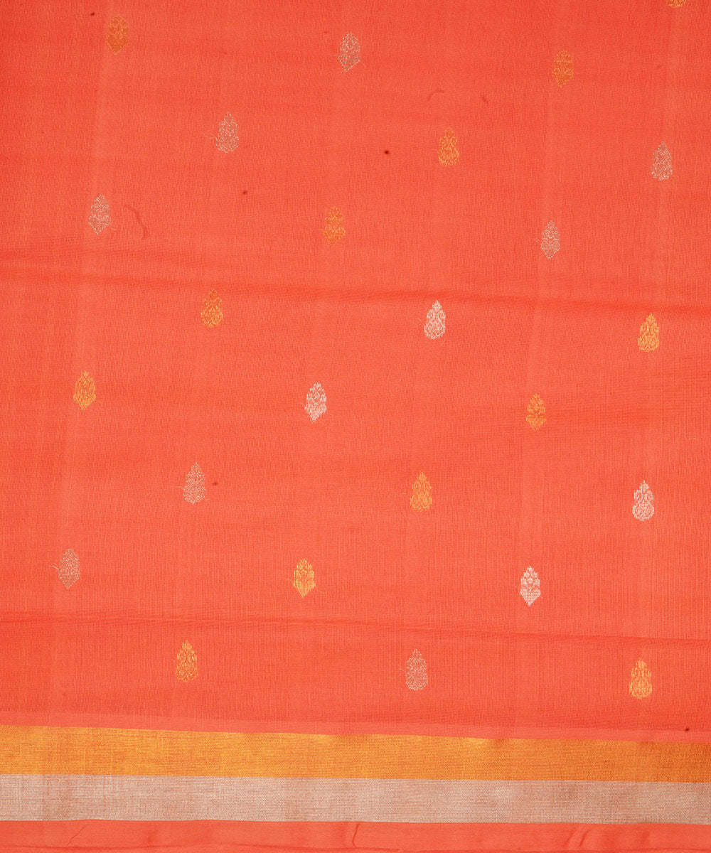 Orange cotton venkatagiri handwoven saree