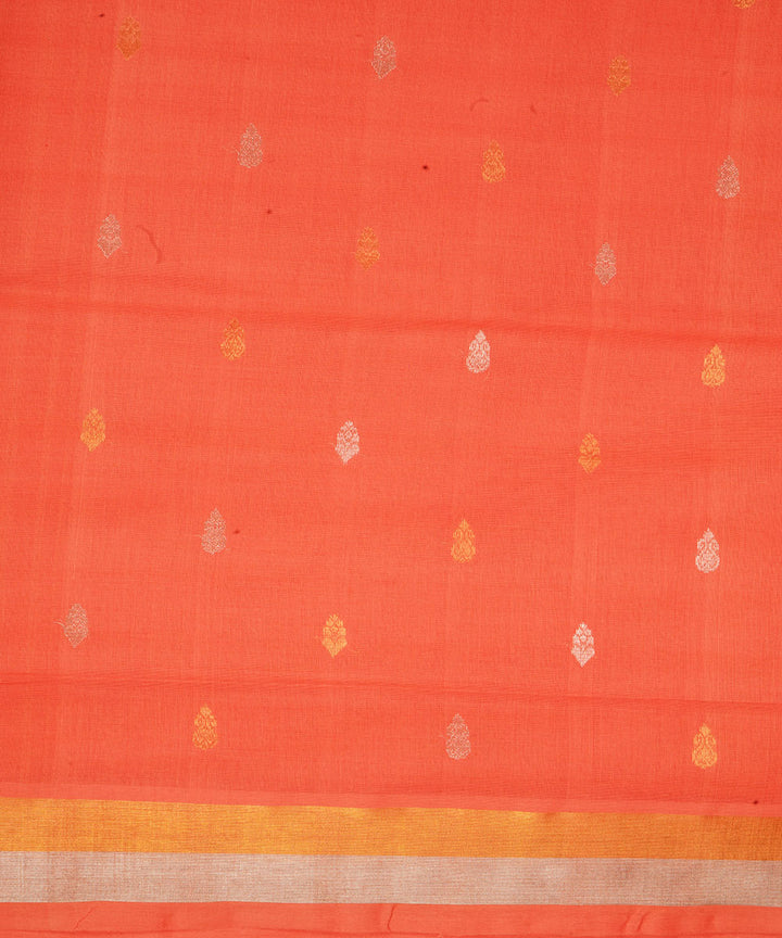Orange cotton venkatagiri handwoven saree