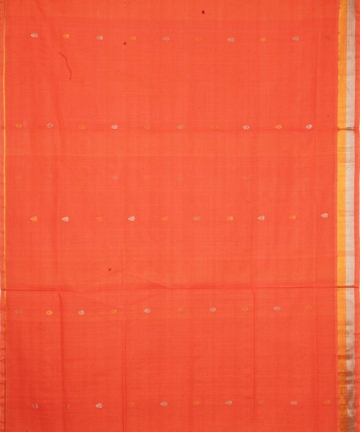 Orange cotton venkatagiri handwoven saree