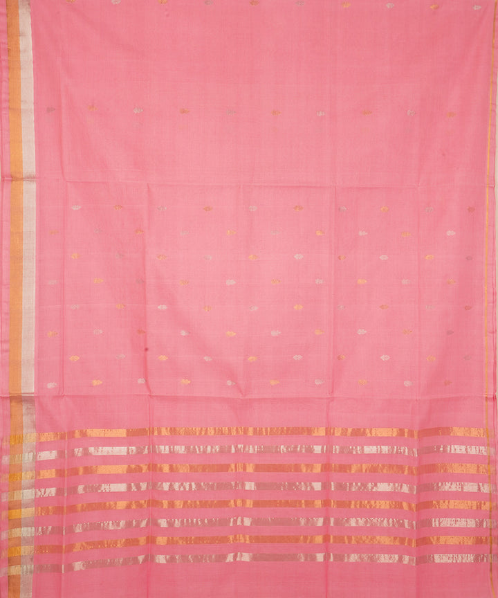 Rose pink cotton venkatagiri handwoven saree