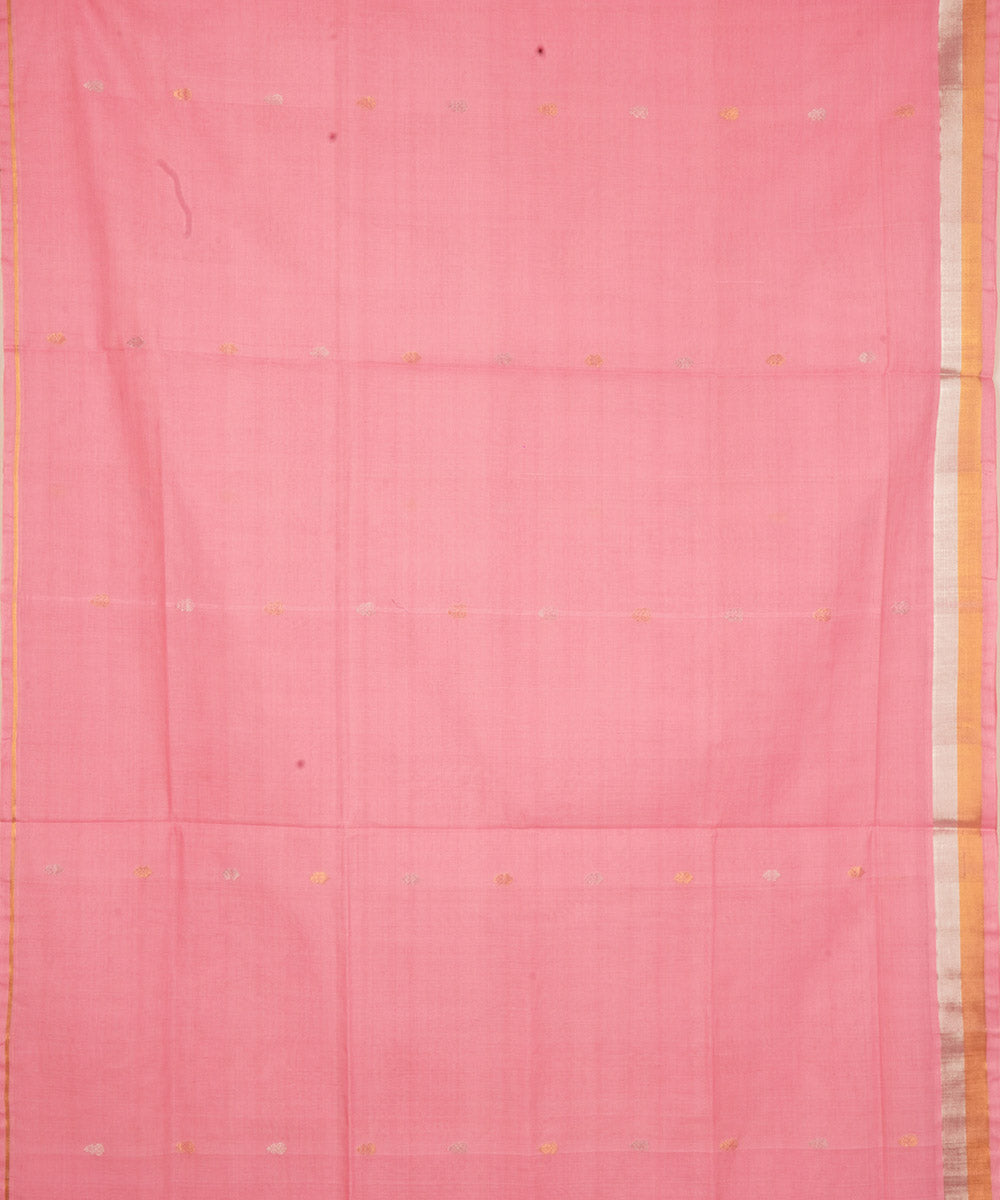Rose pink cotton venkatagiri handwoven saree