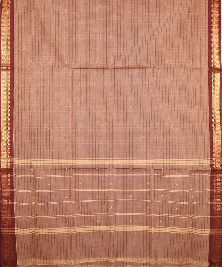 Brown cotton venkatagiri handloom saree