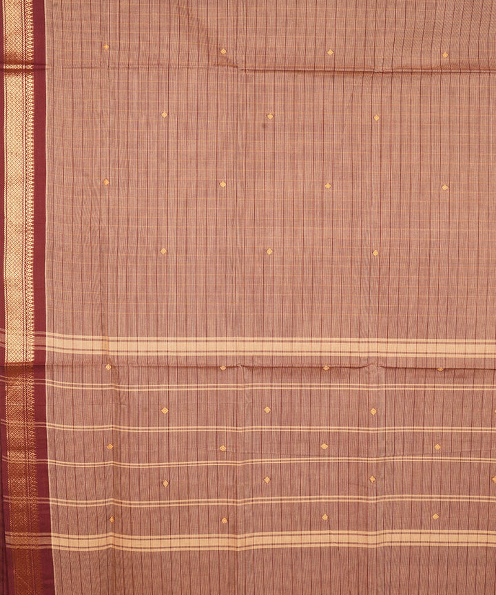 Brown cotton venkatagiri handloom saree