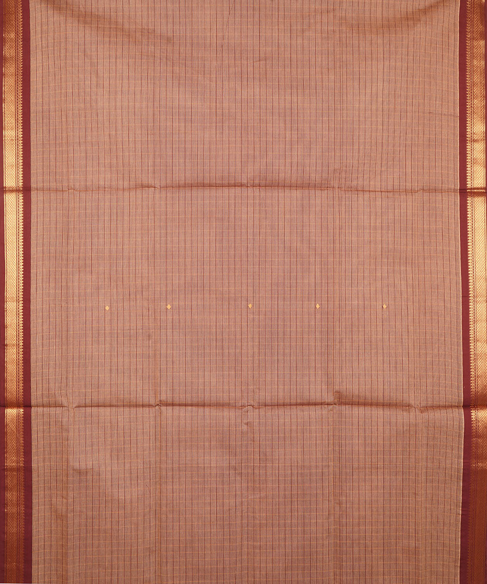 Brown cotton venkatagiri handloom saree