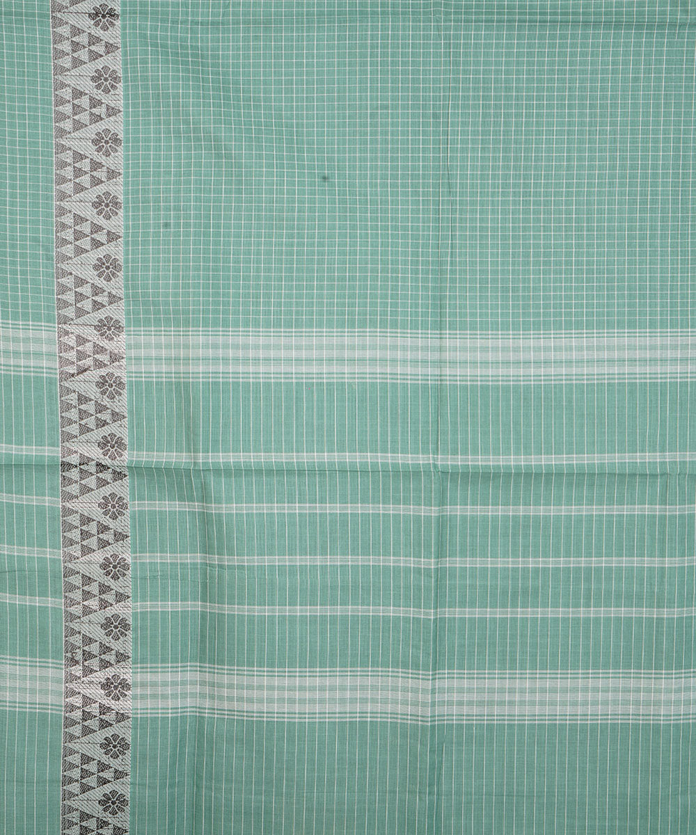 Pine light green cotton venkatagiri handwoven saree