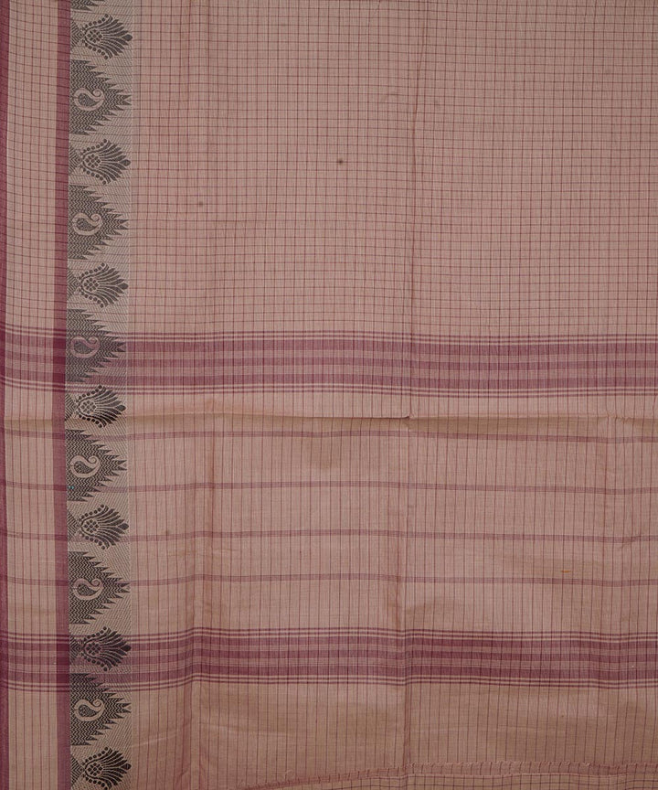 Brown black cotton venkatagiri handloom saree