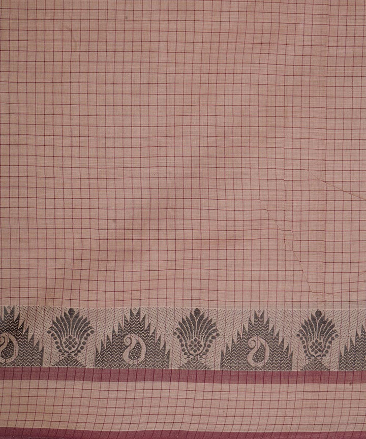Brown black cotton venkatagiri handloom saree