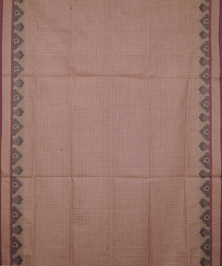 Brown black cotton venkatagiri handloom saree