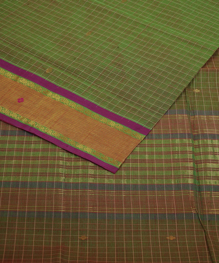 Dark green cotton venkatagiri handloom saree
