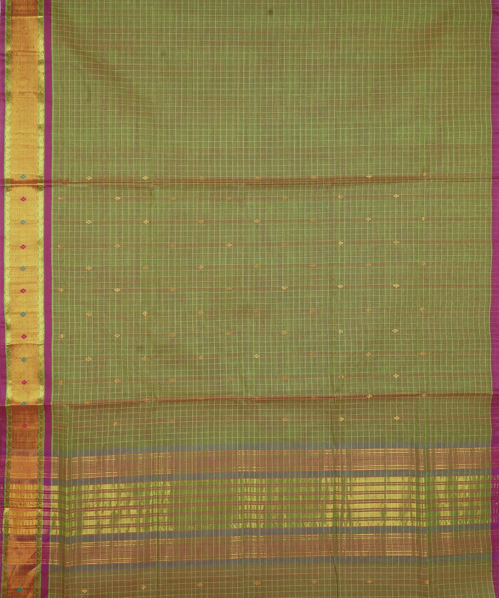 Dark green cotton venkatagiri handloom saree