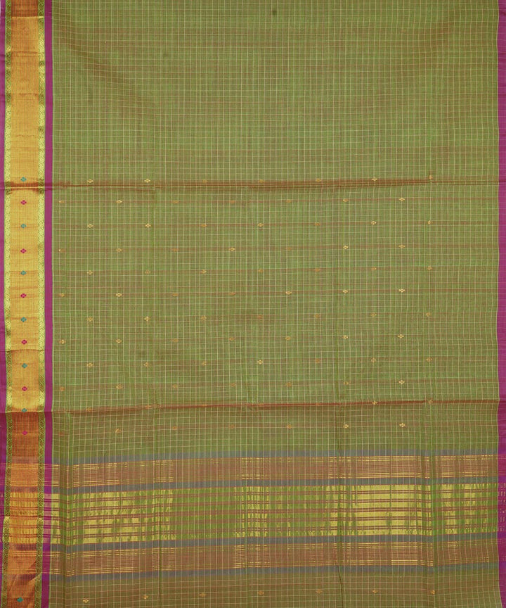 Dark green cotton venkatagiri handloom saree
