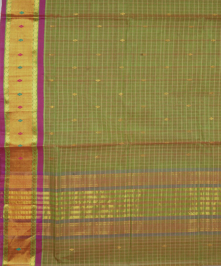 Dark green cotton venkatagiri handloom saree