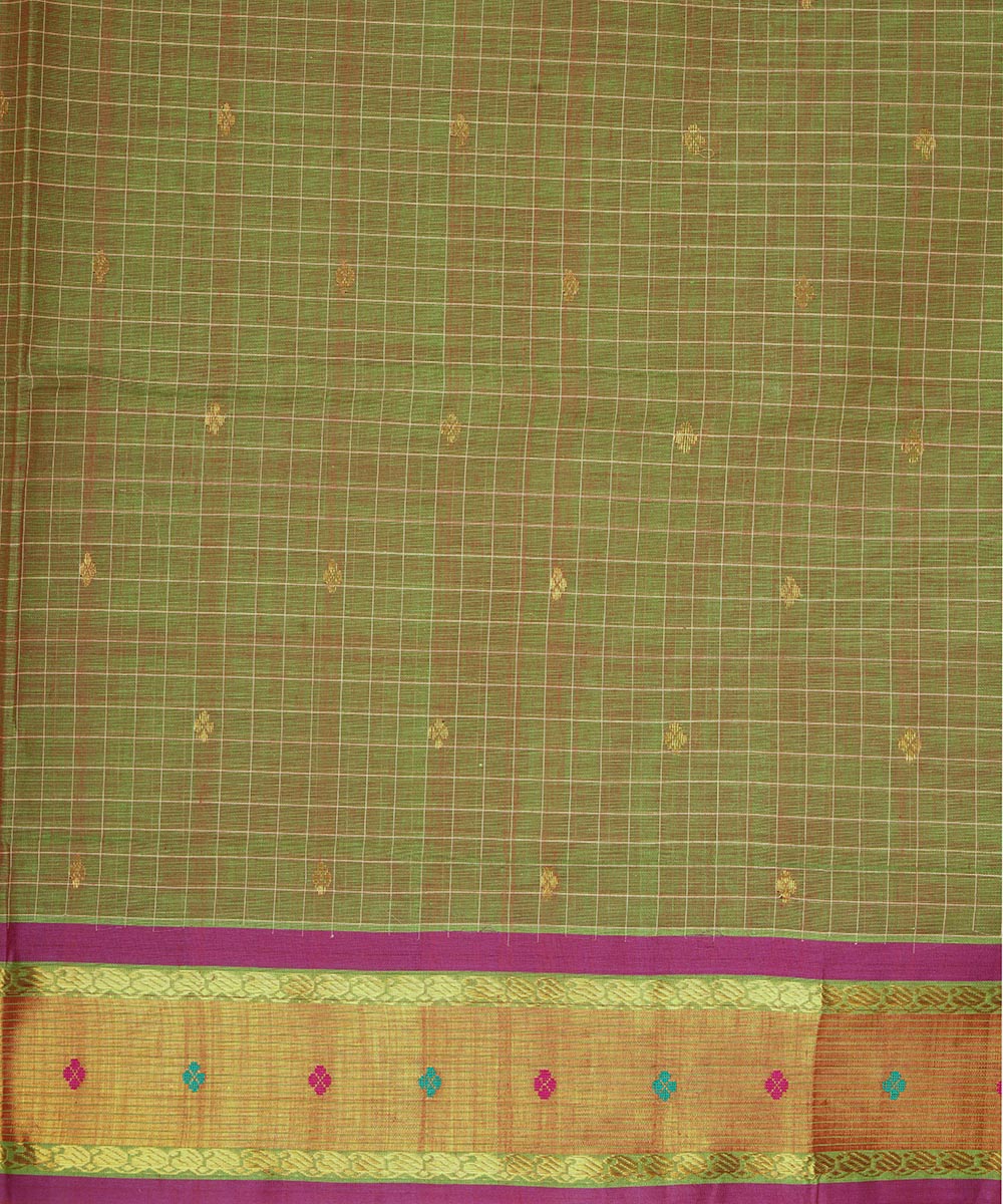 Dark green cotton venkatagiri handloom saree