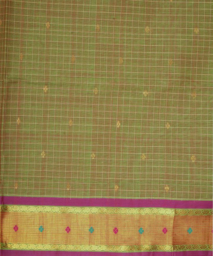Dark green cotton venkatagiri handloom saree