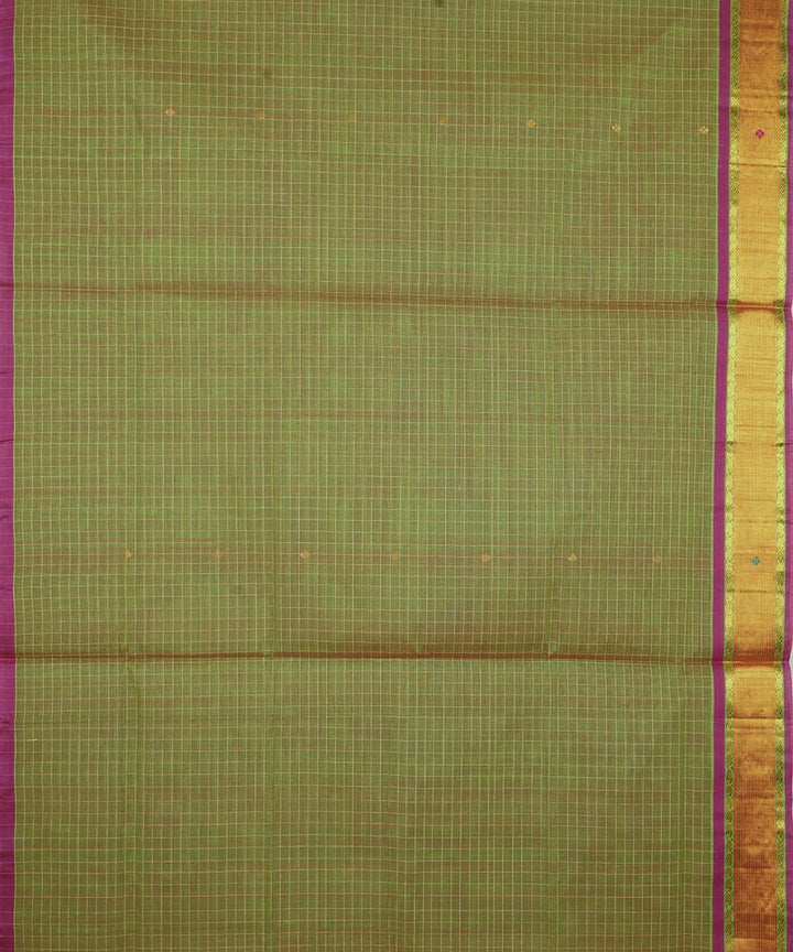 Dark green cotton venkatagiri handloom saree
