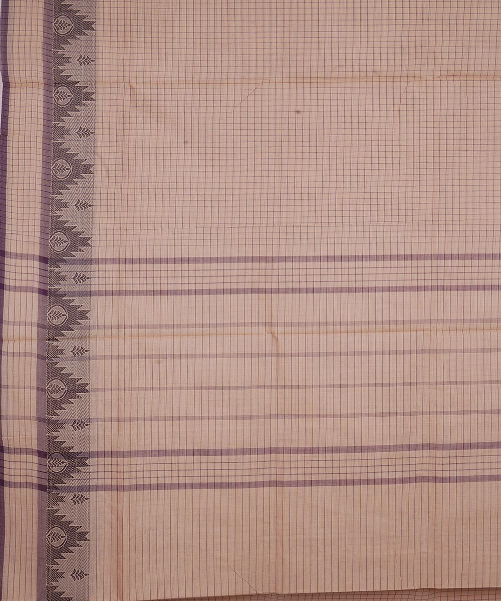 Brown black cotton venkatagiri handloom saree