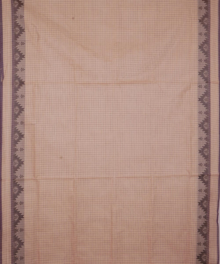 Brown black cotton venkatagiri handloom saree