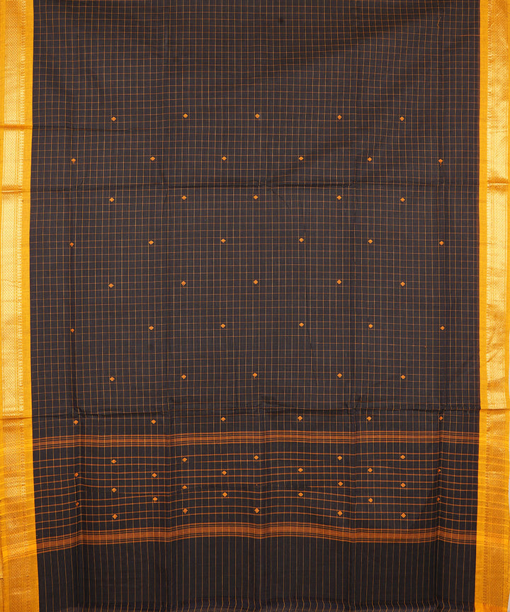 Black golden zari cotton venkatagiri handloom saree