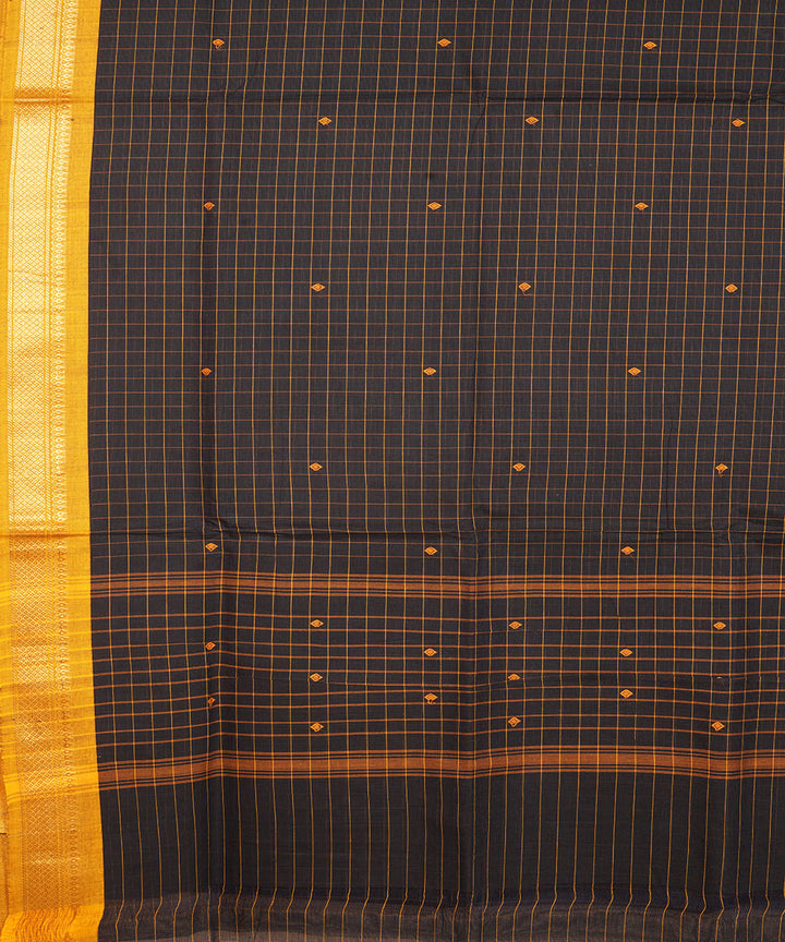 Black golden zari cotton venkatagiri handloom saree