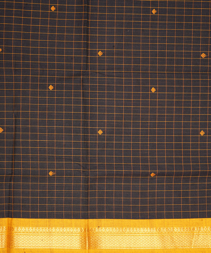 Black golden zari cotton venkatagiri handloom saree