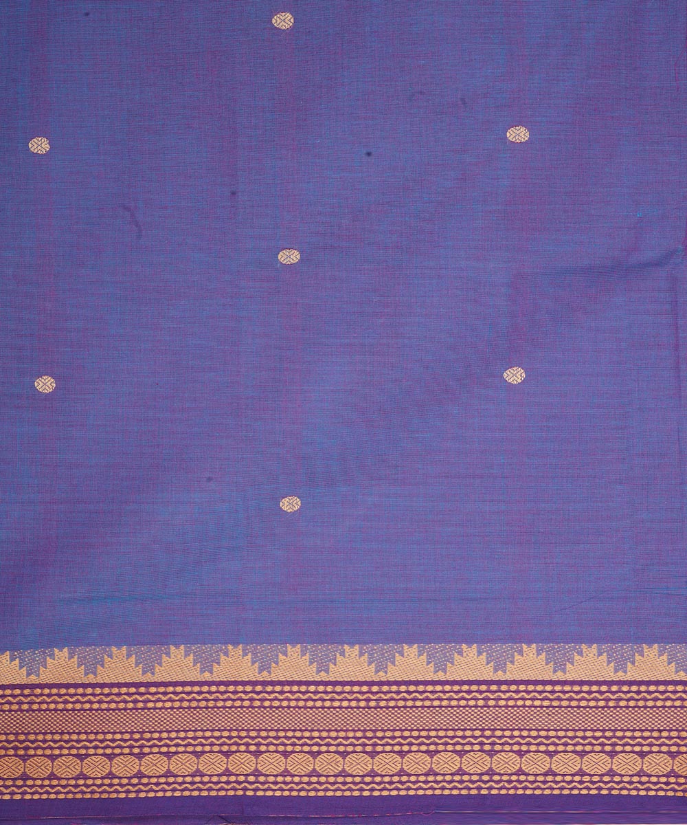 Grape violet cotton venkatagiri handwoven saree