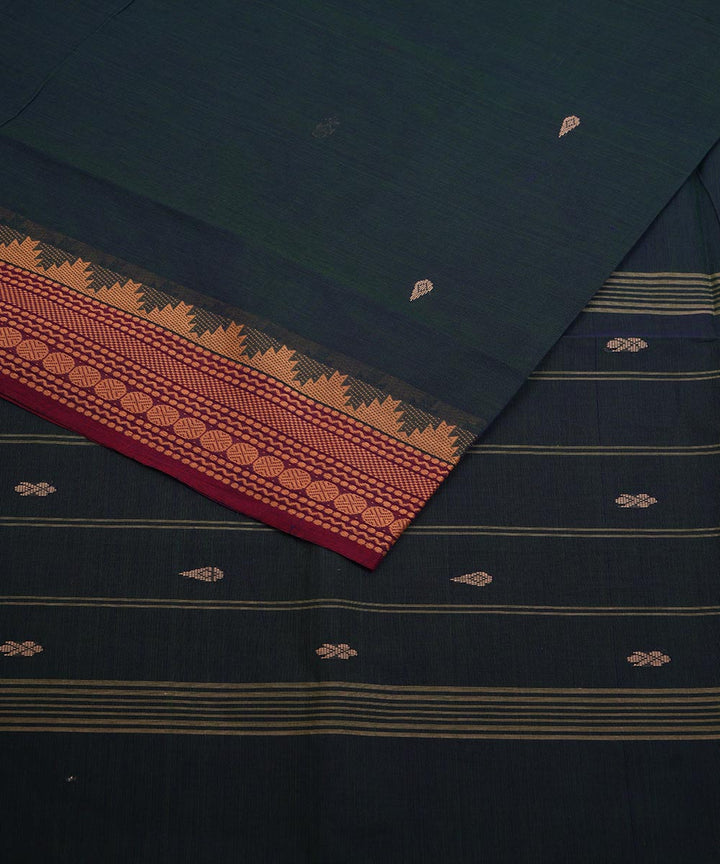 Space blue cotton venkatagiri handwoven saree