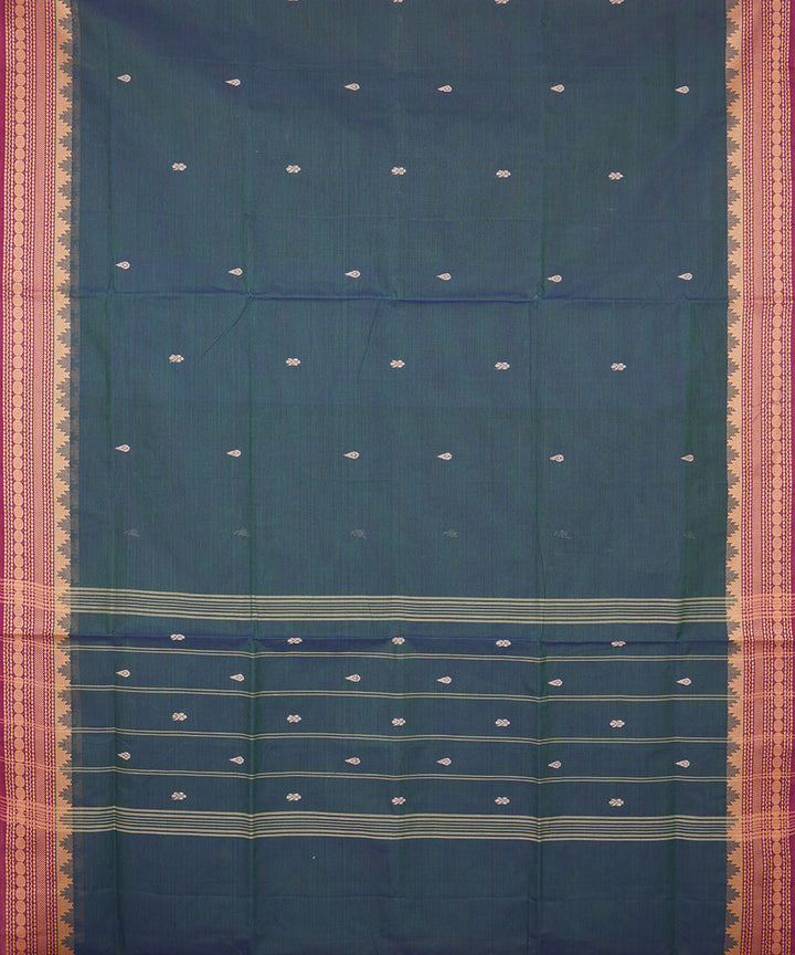 Space blue cotton venkatagiri handwoven saree