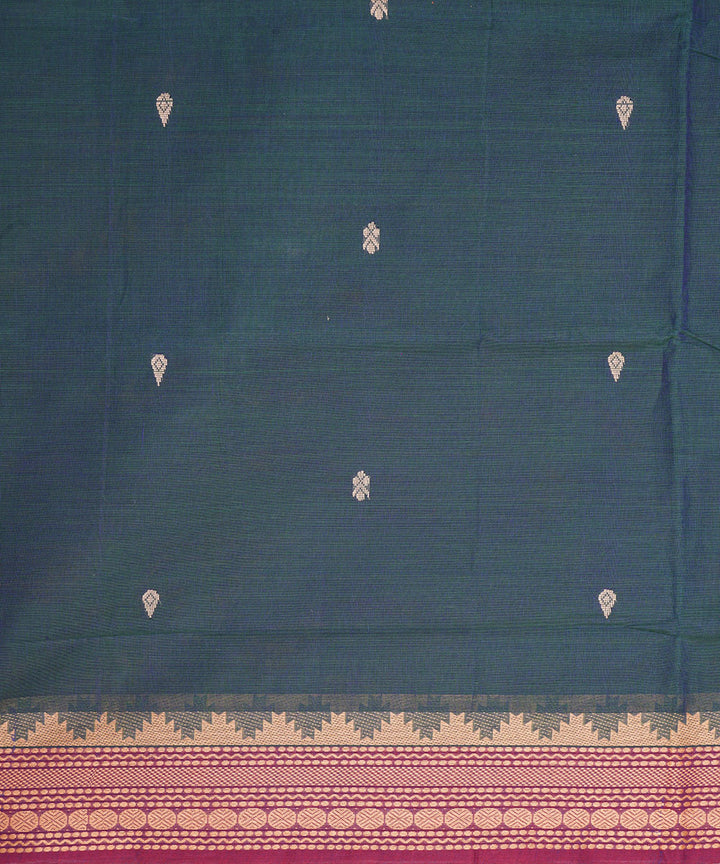 Space blue cotton venkatagiri handwoven saree