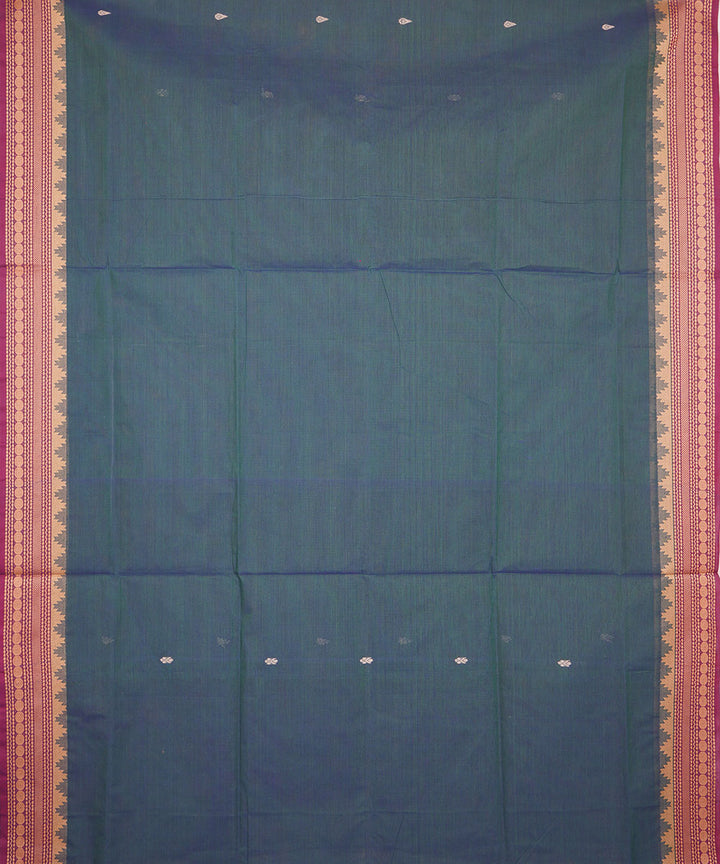 Space blue cotton venkatagiri handwoven saree