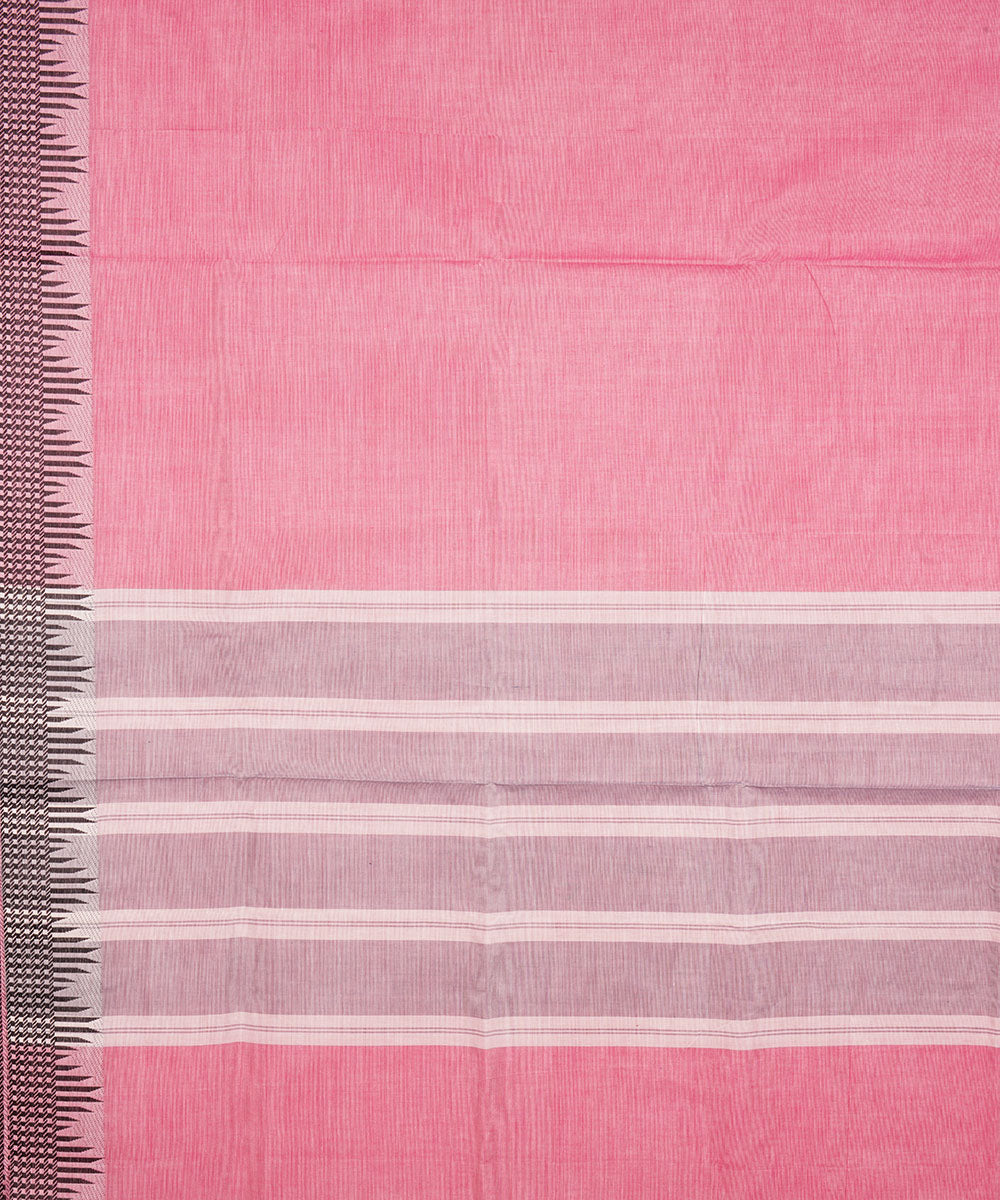 Pink striped pallu cotton venkatagiri handloom saree