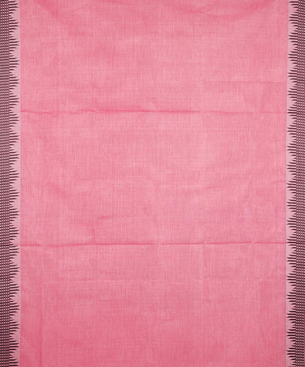 Pink striped pallu cotton venkatagiri handloom saree