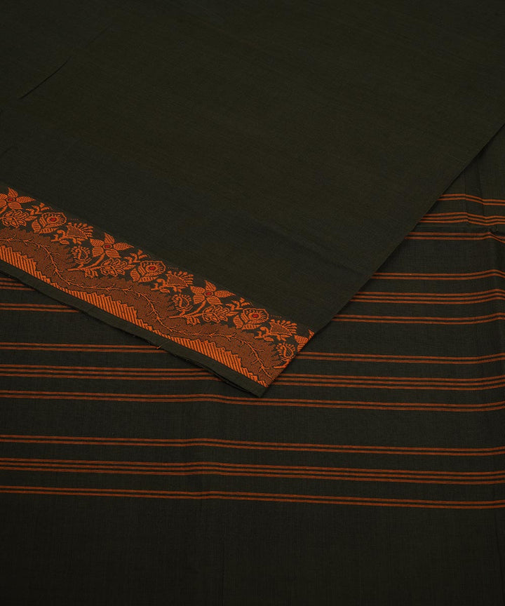 Dark green cotton venkatagiri handloom saree