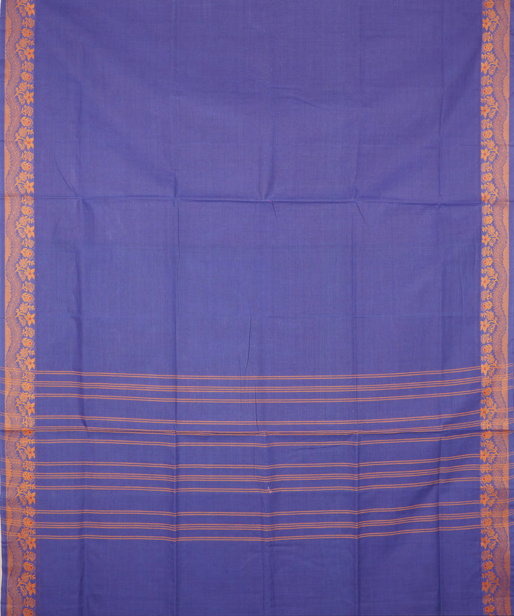 Indigo brown border cotton venkatagiri handloom saree